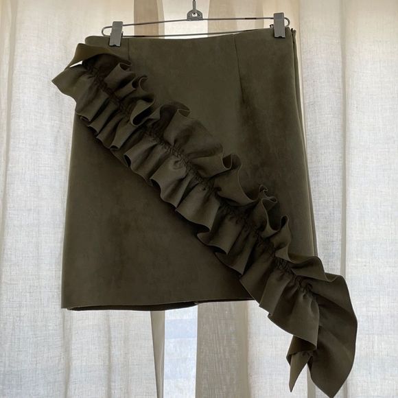 NEW Alpha & Omega Mini Faux Suede Skirt - Picture 1 of 15